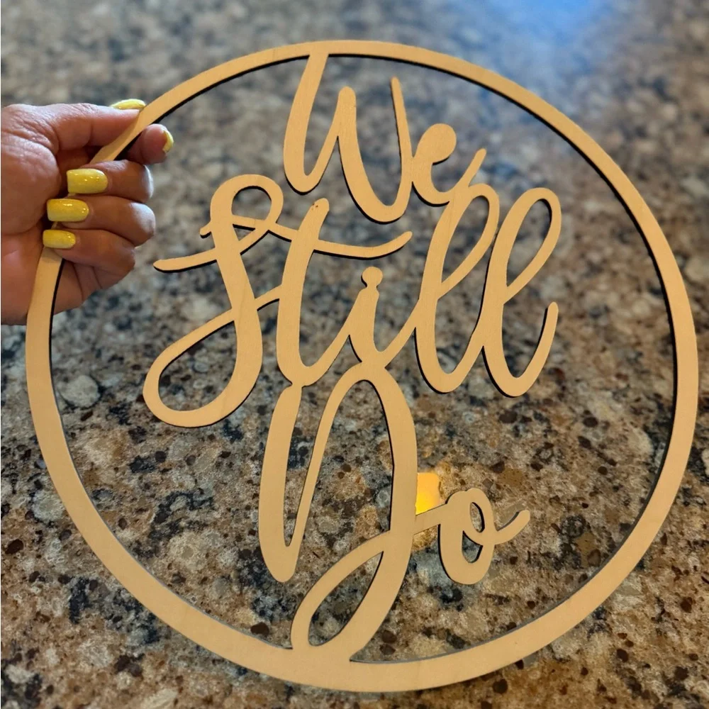 We Still Do-  Rhinestone & Silver Decorative Cake Topper & 12” PhotoProp